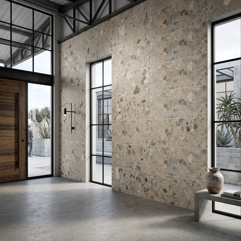 Strata 612 Matt Earth matt / grip porcelain tile, installed in a room