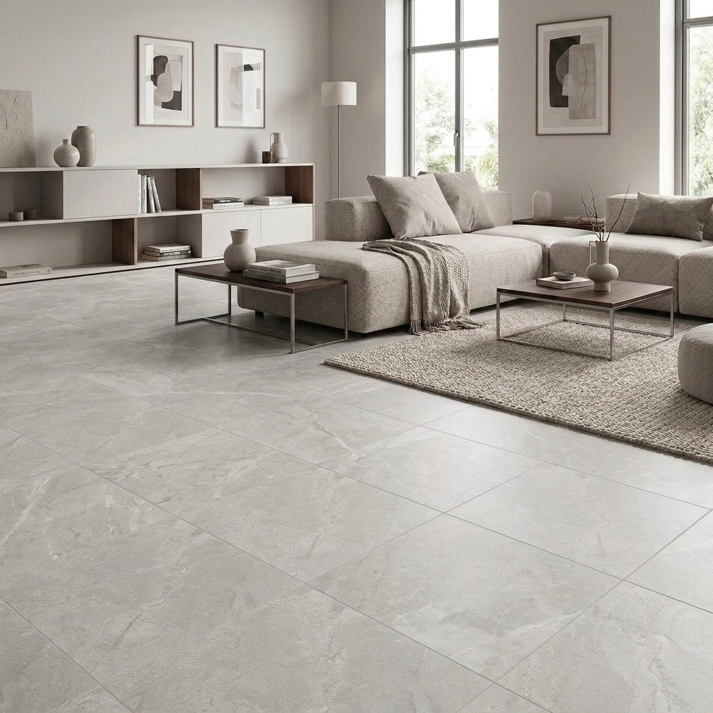 Cottesloe 60 Stone matt ceramic tile, installed in a room