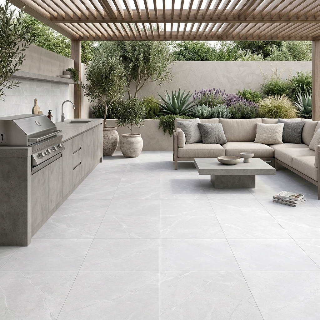 Cottesloe 45 Grip Limestone grip ceramic tile, installed in a room