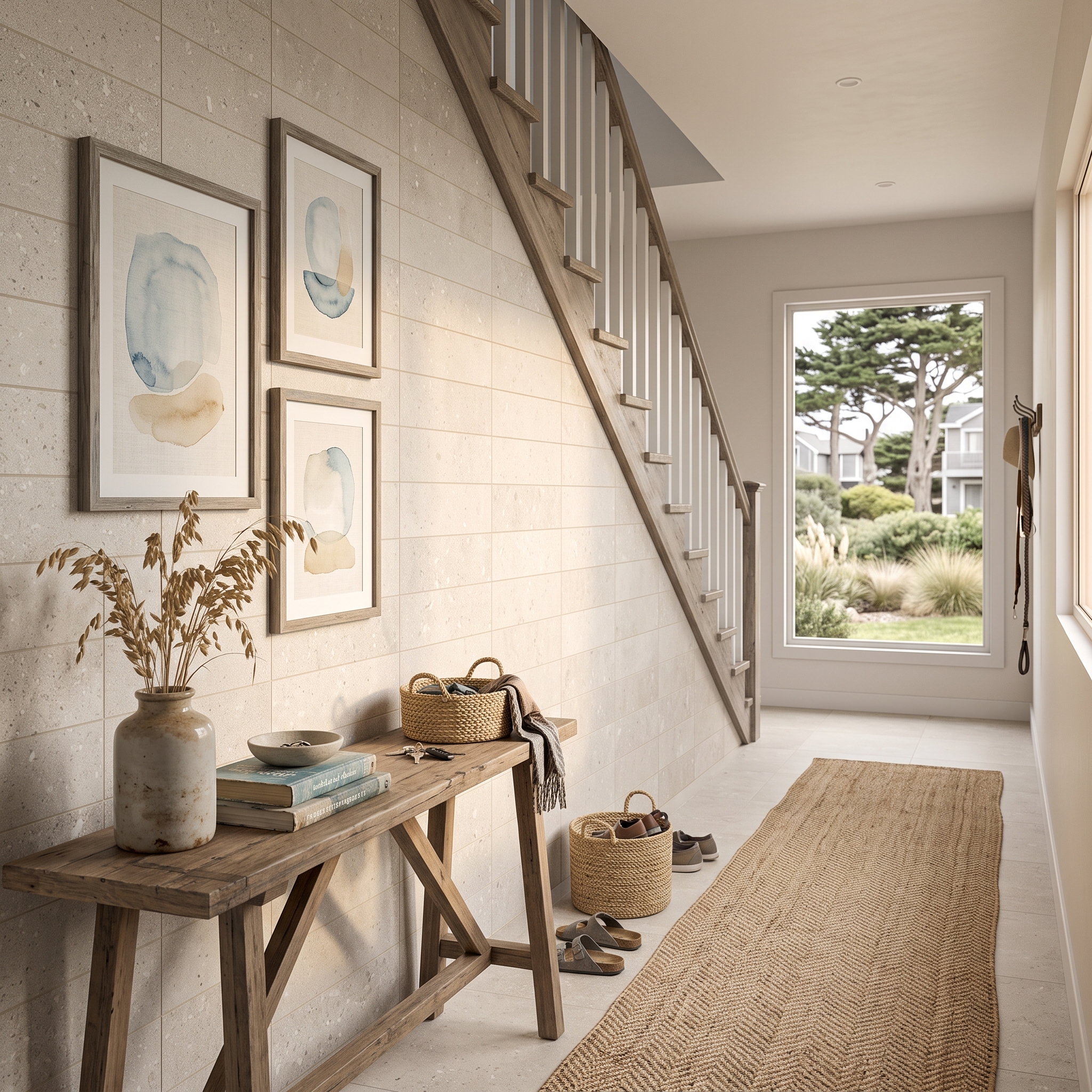Norcia Subway Bone matt porcelain tile, installed in a room