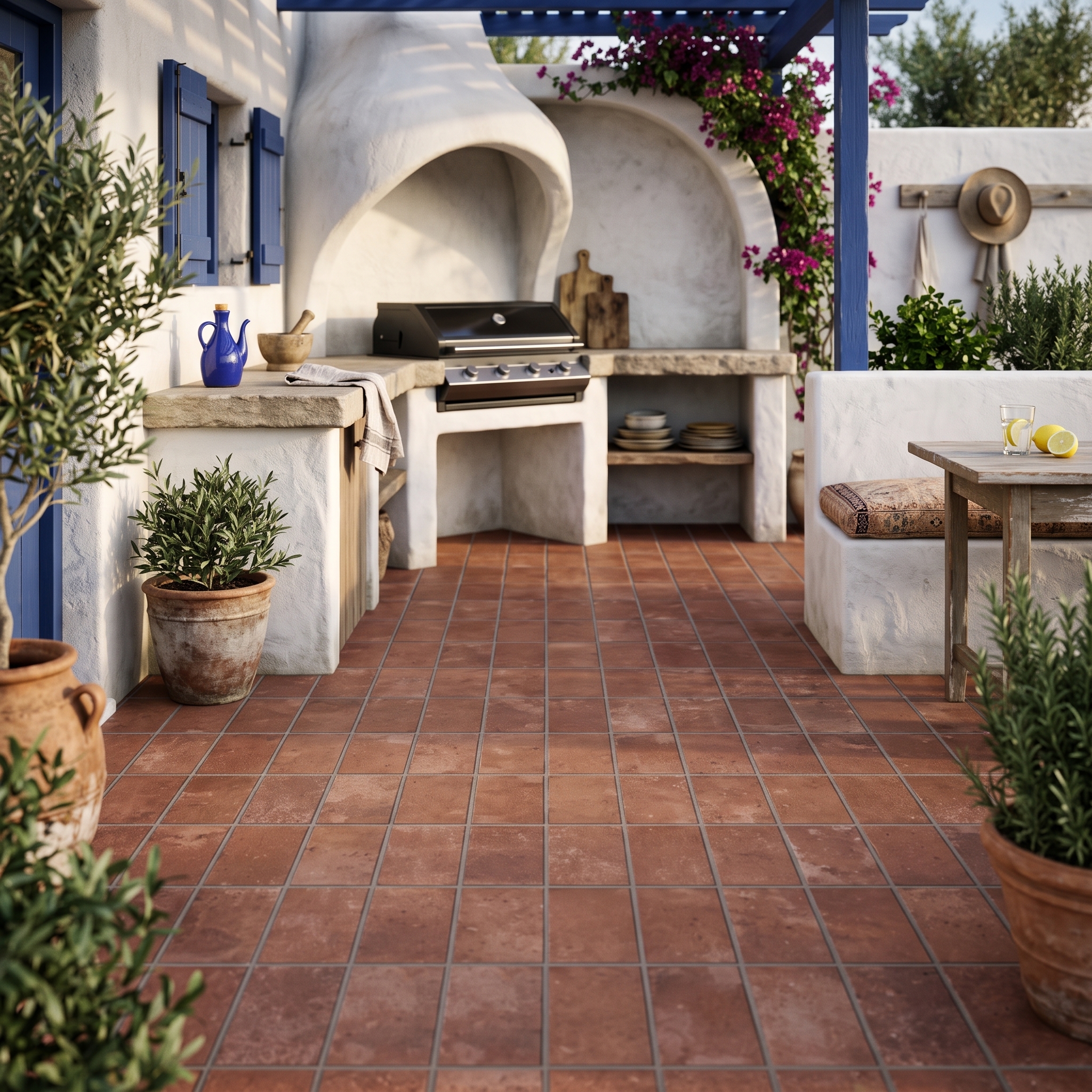 Sabaudia 125x250mm Matt Rosso Terracotta matt porcelain tile, installed in a room
