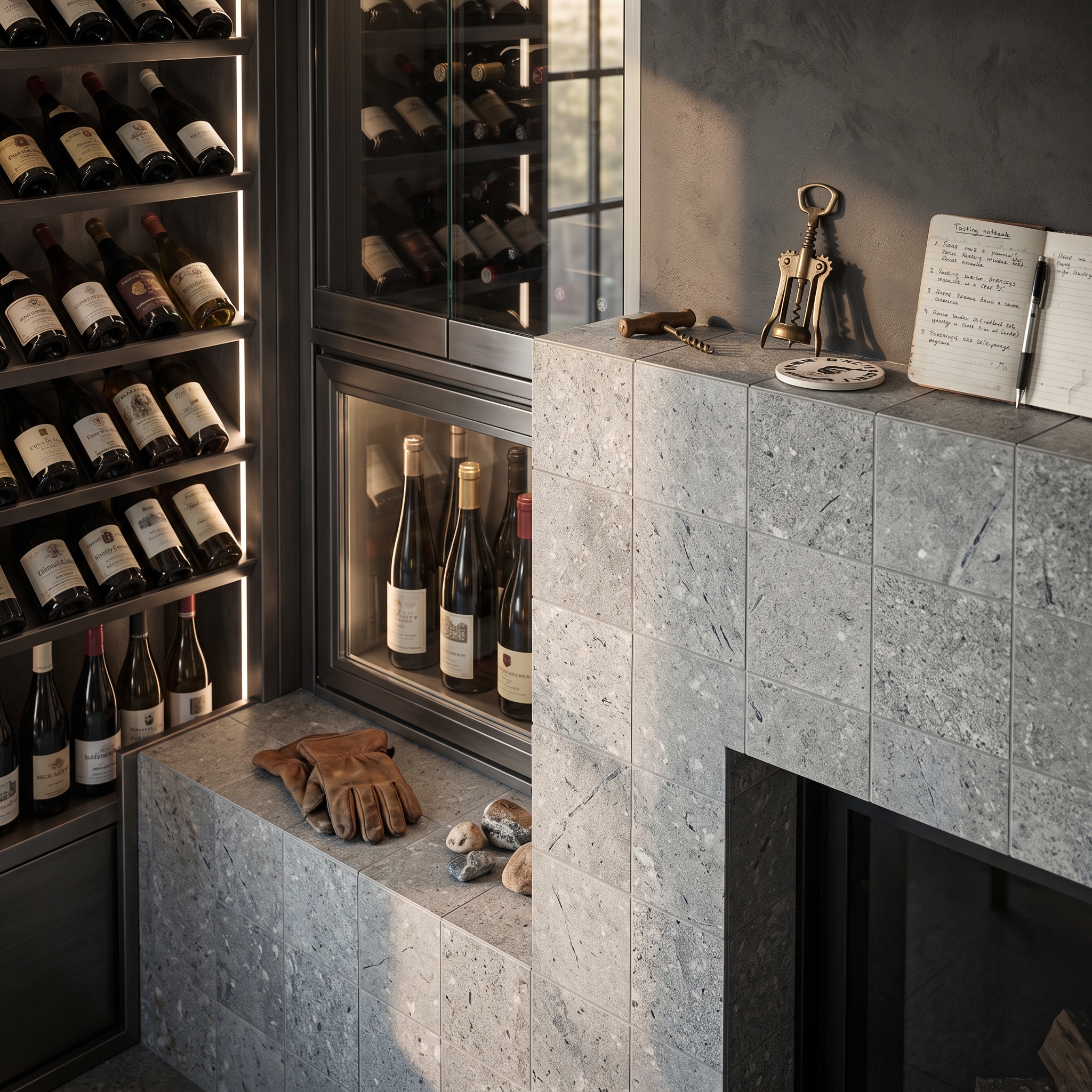 Barolo 15 matt Grey matt porcelain tile, installed in a room